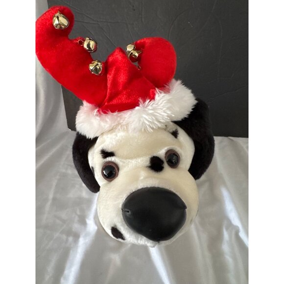 Dalmatian Christmas Plush Santa Hat & Bells Animated Singing Toy Gemmy VIDEO - Picture 3 of 5